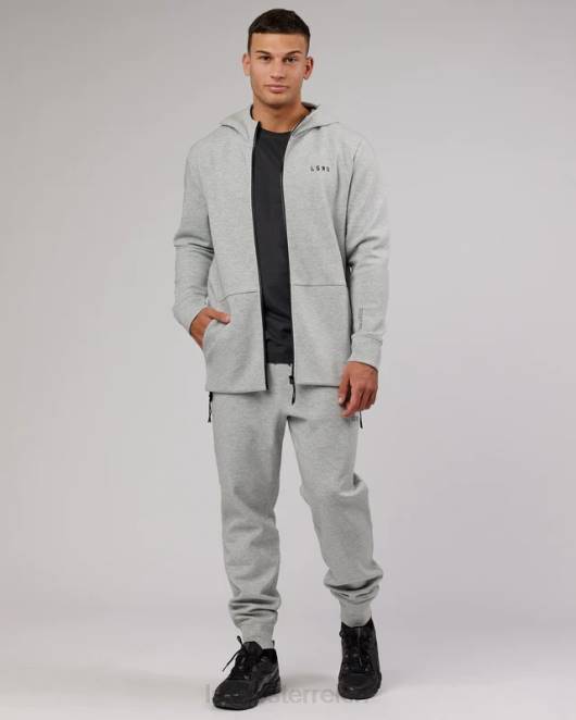 Z8RH1143 LSKD Männer Athlete Forgedfleece Zip Jogger – Hellgrau Marl Bekleidung