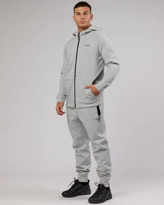 Z8RH1143 LSKD Männer Athlete Forgedfleece Zip Jogger – Hellgrau Marl Bekleidung