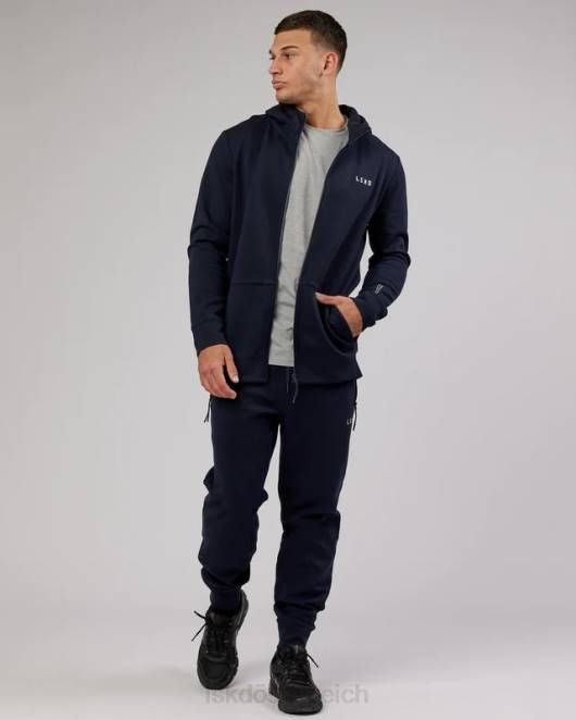 Z8RH1145 LSKD Männer Athlete Forgedfleece Reißverschluss-Jogginghose – Dunkelblau Bekleidung