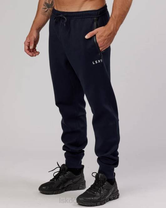 Z8RH1145 LSKD Männer Athlete Forgedfleece Reißverschluss-Jogginghose – Dunkelblau Bekleidung