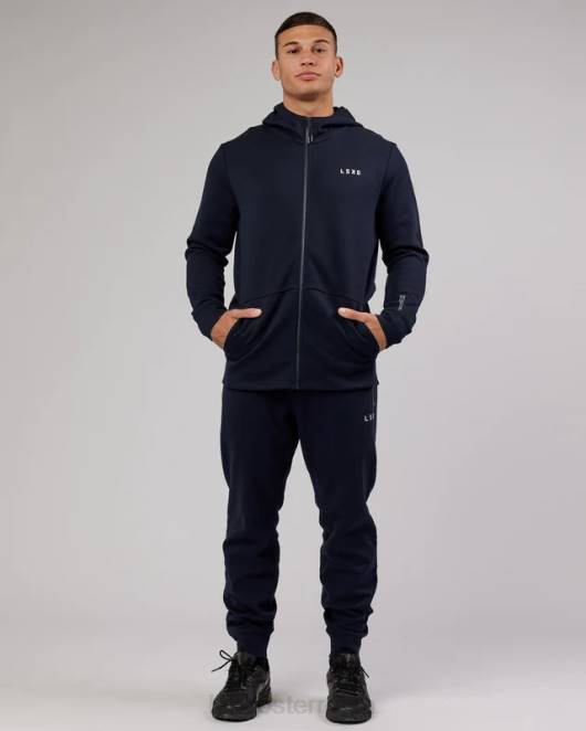Z8RH1145 LSKD Männer Athlete Forgedfleece Reißverschluss-Jogginghose – Dunkelblau Bekleidung