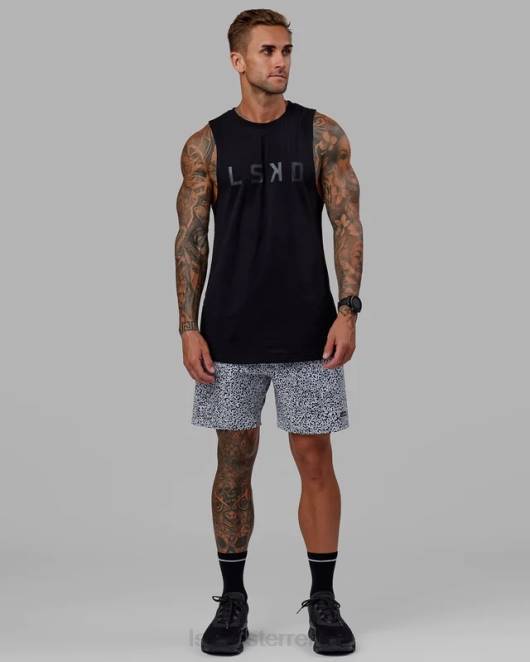 Z8RH1061 LSKD Männer Rep 7'' Performance Short – geflecktes Weiß-Schwarz Bekleidung