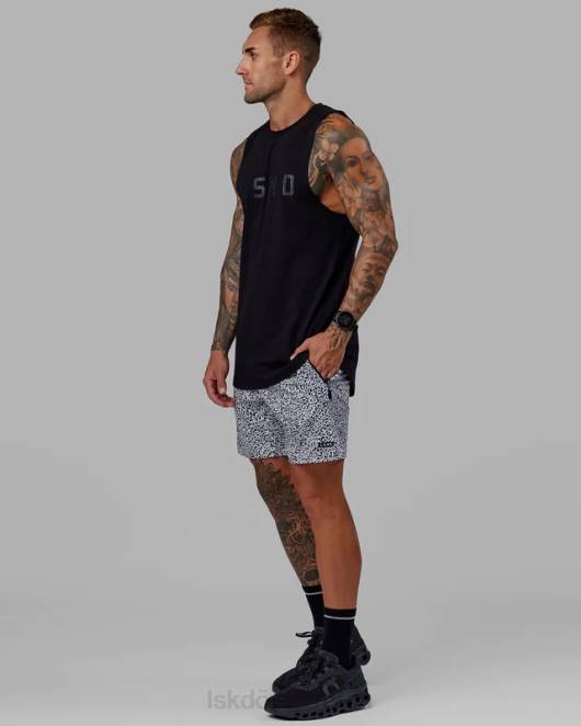 Z8RH1061 LSKD Männer Rep 7'' Performance Short – geflecktes Weiß-Schwarz Bekleidung