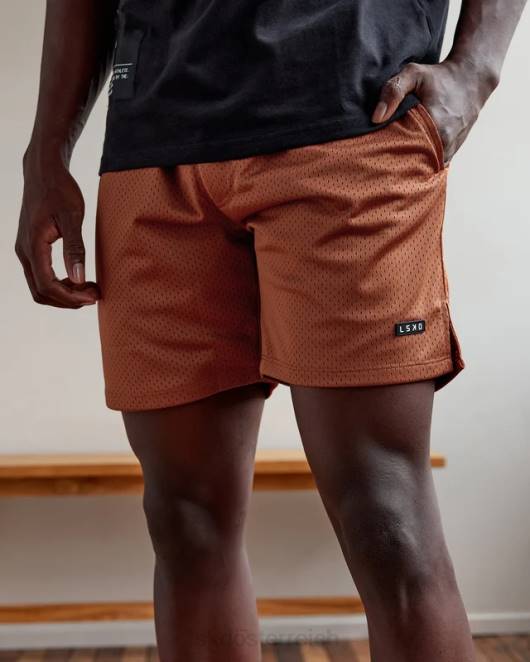 Z8RH1072 LSKD Männer Grundlegende Mesh-Shorts – Haselnussbraun Bekleidung