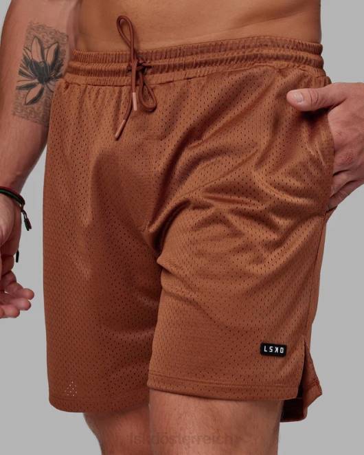 Z8RH1072 LSKD Männer Grundlegende Mesh-Shorts – Haselnussbraun Bekleidung