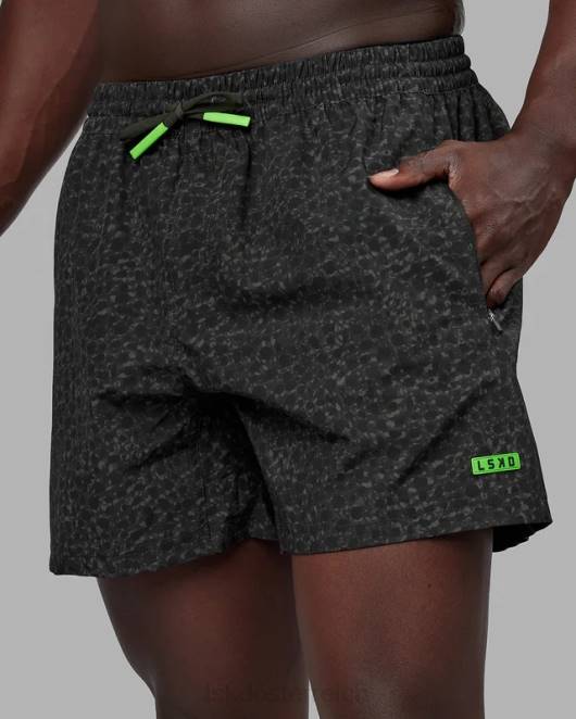 Z8RH1076 LSKD Männer Rep 5'' Performance-Shorts – Dschungel-Spot-Print Bekleidung