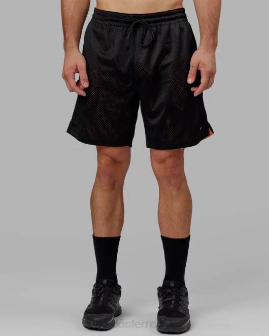 Z8RH1095 LSKD Männer Hyper wendbare Basketball-Shorts – Schwarz-Mandarine Bekleidung