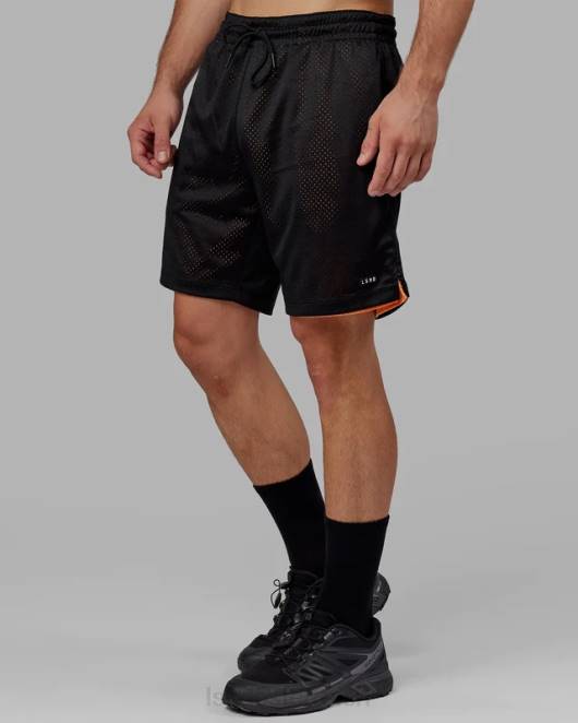 Z8RH1095 LSKD Männer Hyper wendbare Basketball-Shorts – Schwarz-Mandarine Bekleidung