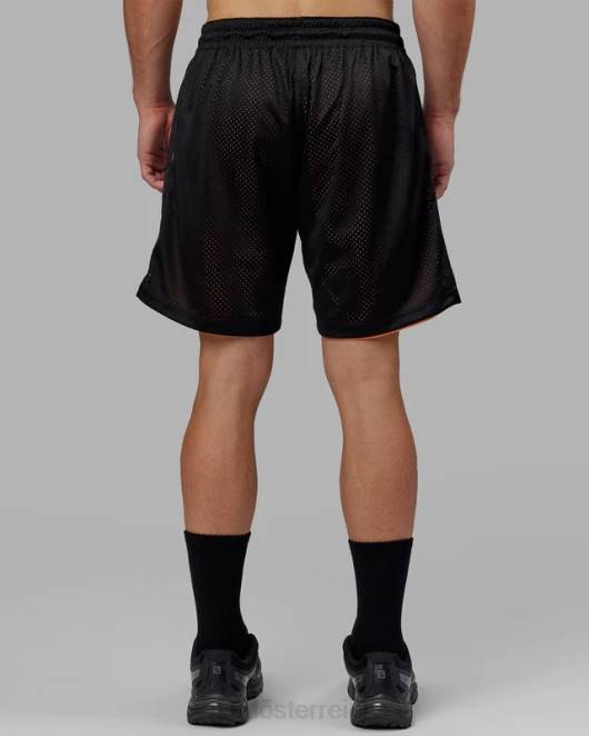 Z8RH1095 LSKD Männer Hyper wendbare Basketball-Shorts – Schwarz-Mandarine Bekleidung