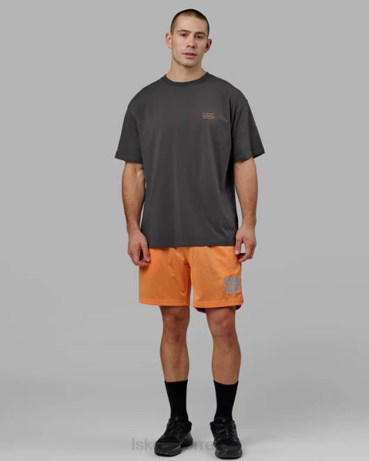 Z8RH1095 LSKD Männer Hyper wendbare Basketball-Shorts – Schwarz-Mandarine Bekleidung