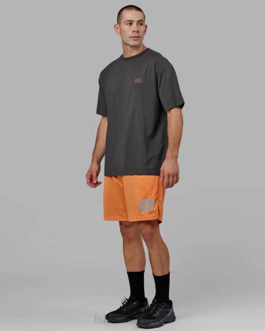 Z8RH1095 LSKD Männer Hyper wendbare Basketball-Shorts – Schwarz-Mandarine Bekleidung