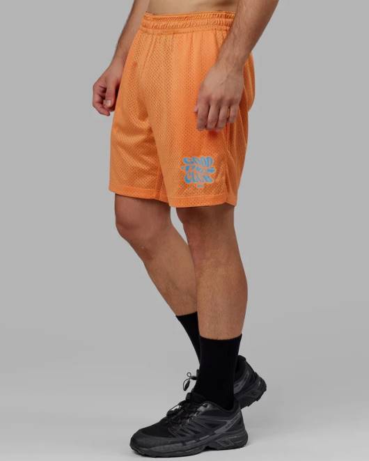 Z8RH1095 LSKD Männer Hyper wendbare Basketball-Shorts – Schwarz-Mandarine Bekleidung