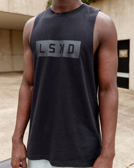Z8RH1002 LSKD Männer Kraft-Flxdry-Training-Fit-Performance-Tanktop – Schwarz Bekleidung