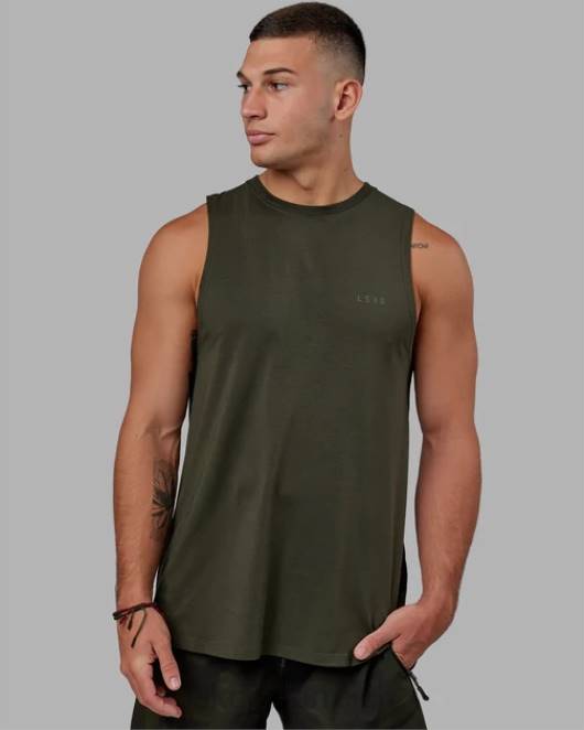 Z8RH1005 LSKD Männer Deluxe-Pimaflx-Tanktop – Waldnacht Bekleidung