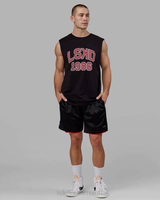 Z8RH1006 LSKD Männer Alumni-Schwergewichts-Panzer in Übergröße – schwarz-rot Bekleidung