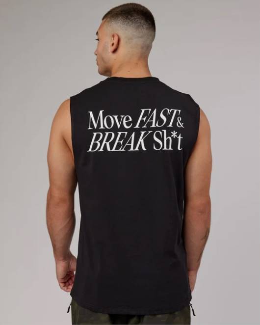 Z8RH1012 LSKD Männer vs5 flxcotton Tank-Oversize – Schwarz Bekleidung