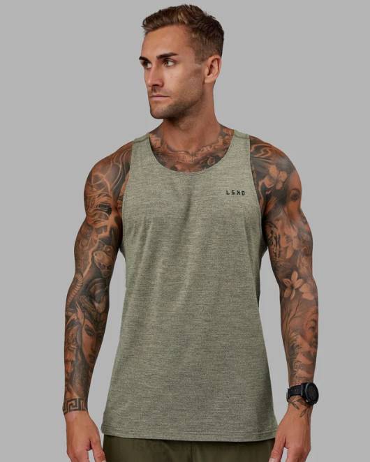 Z8RH1014 LSKD Männer Führen Sie einen Vapourflx-Tank durch – Olivenmergel Bekleidung