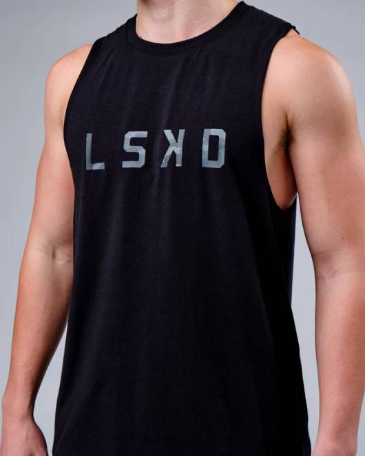 Z8RH1017 LSKD Männer Rep FLXCotton Training Fit Tank – Schwarz-Schwarz-Camouflage Bekleidung