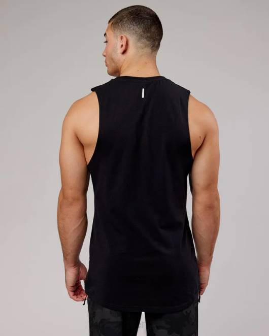 Z8RH1023 LSKD Männer Power Flxdry Training Fit Tank – Schwarz-Weiß Bekleidung