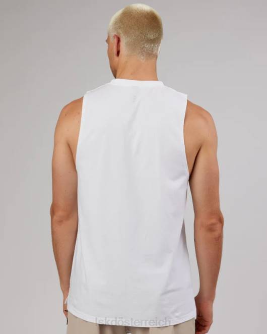 Z8RH1025 LSKD Männer Kraft-Flxdry-Training-Fit-Performance-Tanktop – Weiß-Taupe Bekleidung
