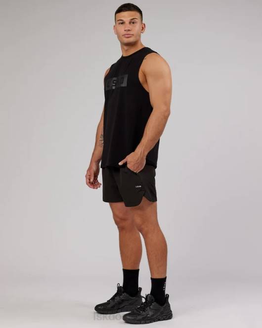 Z8RH989 LSKD Männer Strength Flxcotton Training Fit Tank – Schwarz-Schwarz Bekleidung
