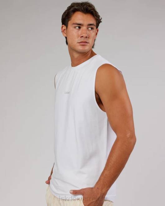 Z8RH996 LSKD Männer Basis-Flxcotton-Tanktop – weiß Bekleidung