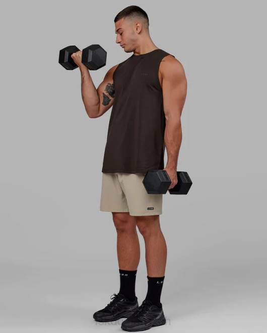 Z8RH999 LSKD Männer Deluxe-Pimaflx-Tanktop – dunkles Walnussholz Bekleidung