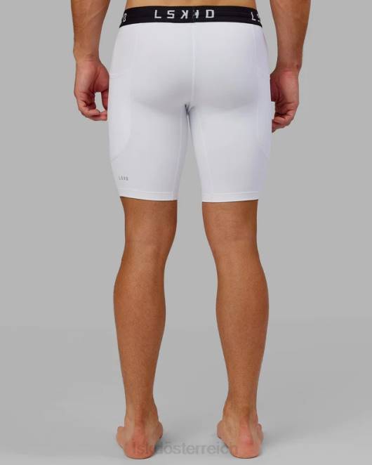 Z8RH1148 LSKD Männer Führen Sie eine kurze, enge Figur durch - weiß Bekleidung