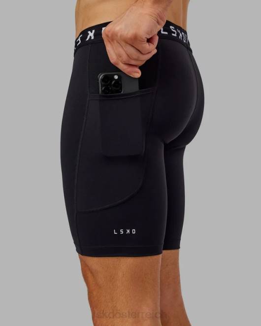 Z8RH1150 LSKD Männer Führen Sie eine kurze Tight durch - schwarz Bekleidung