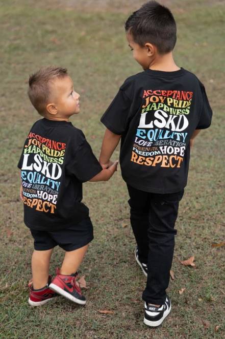 Z8RH1151 LSKD Kinder T-Shirt verstärken – schwarz Bekleidung