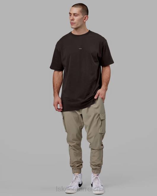 Z8RH244 LSKD Männer Grundlegendes FLXCotton-T-Shirt in Übergröße – dunkler Walnuss Bekleidung