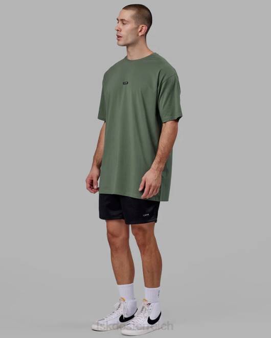 Z8RH246 LSKD Männer Grundlegendes FLXCotton-T-Shirt in Übergröße – dunkler Wald Bekleidung
