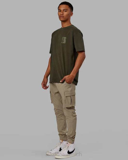 Z8RH916 LSKD Männer Welliges, schweres T-Shirt in Übergröße – Waldnacht Bekleidung