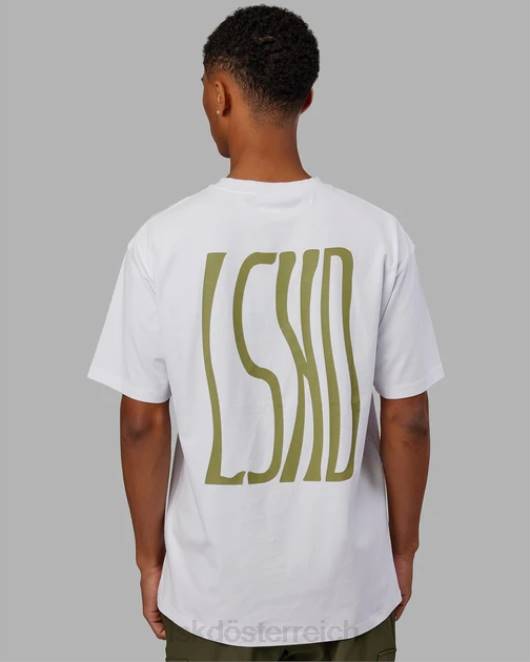 Z8RH917 LSKD Männer Welliges, schweres T-Shirt in Übergröße – weiß Bekleidung