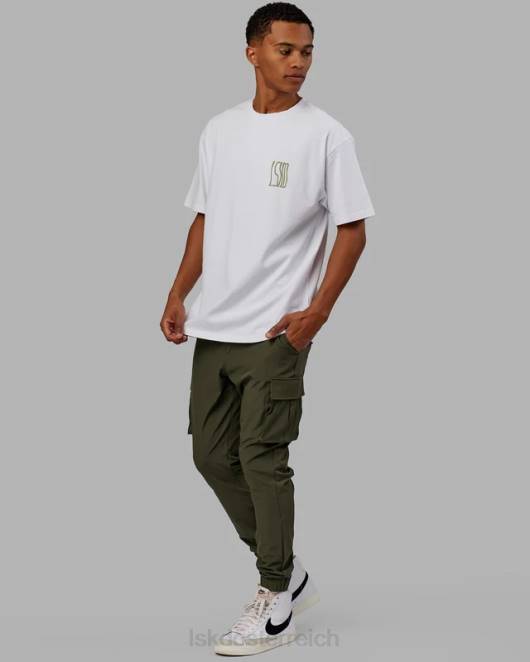 Z8RH917 LSKD Männer Welliges, schweres T-Shirt in Übergröße – weiß Bekleidung