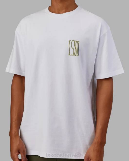 Z8RH917 LSKD Männer Welliges, schweres T-Shirt in Übergröße – weiß Bekleidung