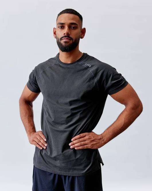 Z8RH920 LSKD Männer Perform Vapourflx T-Shirt – Schwarz meliert Bekleidung