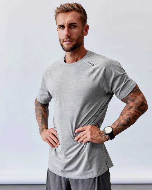 Z8RH925 LSKD Männer Perform Vapourflx T-Shirt – Hellgrau meliert Bekleidung