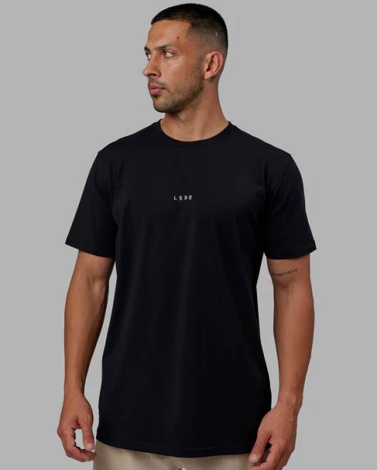 Z8RH926 LSKD Männer Base flxcotton T-Shirt – schwarz Bekleidung