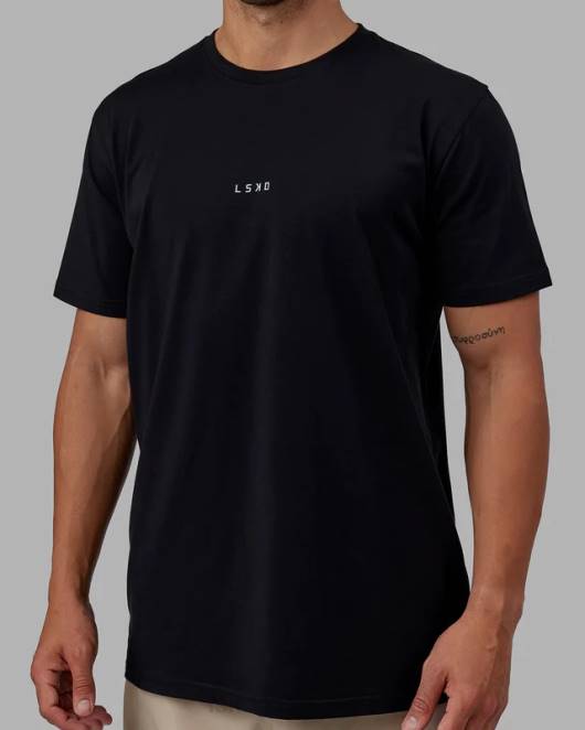 Z8RH926 LSKD Männer Base flxcotton T-Shirt – schwarz Bekleidung