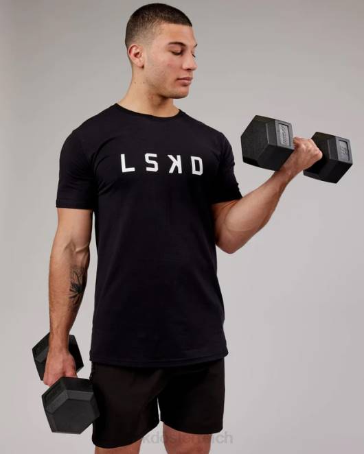 Z8RH930 LSKD Männer Power Flxdry T-Shirt – schwarz-weiß Bekleidung