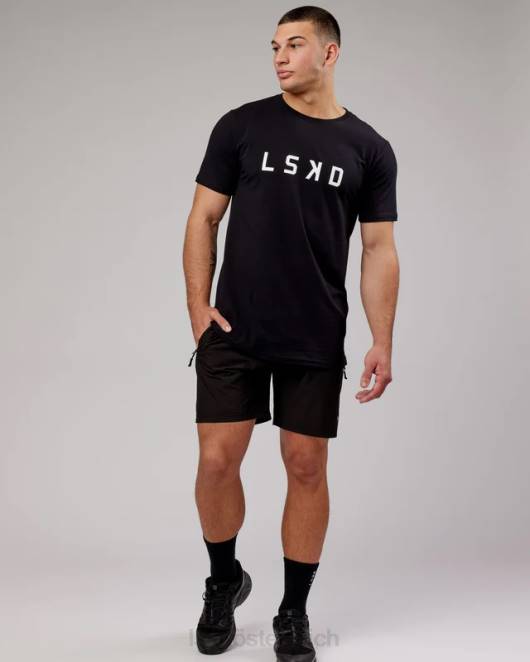 Z8RH930 LSKD Männer Power Flxdry T-Shirt – schwarz-weiß Bekleidung