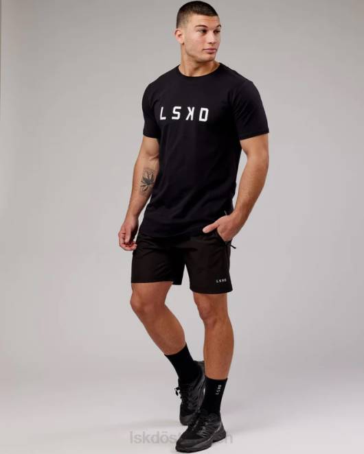 Z8RH930 LSKD Männer Power Flxdry T-Shirt – schwarz-weiß Bekleidung