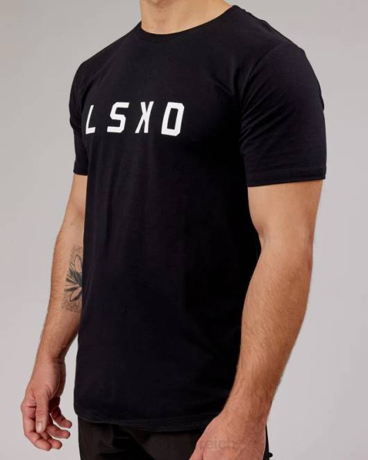 Z8RH930 LSKD Männer Power Flxdry T-Shirt – schwarz-weiß Bekleidung