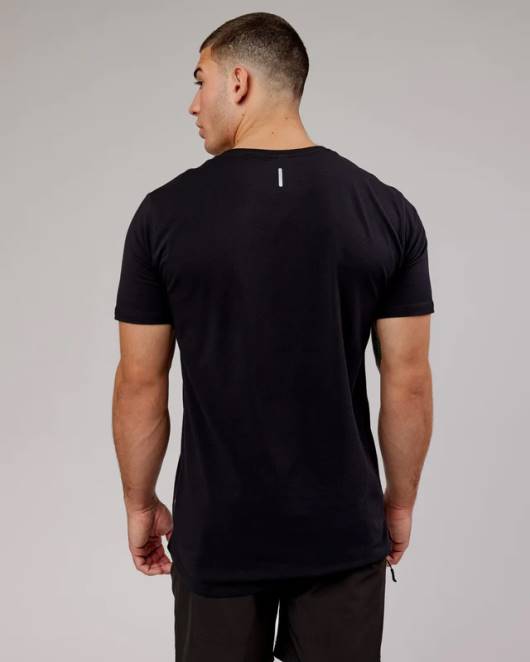 Z8RH930 LSKD Männer Power Flxdry T-Shirt – schwarz-weiß Bekleidung