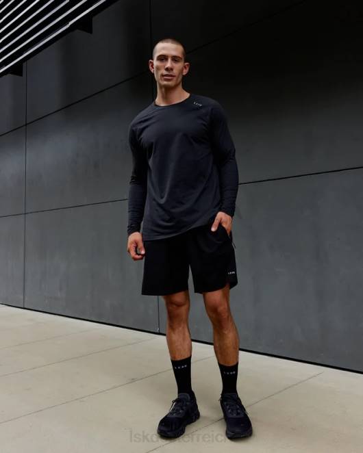 Z8RH932 LSKD Männer perform vapourflx ls tee – schwarz meliert Bekleidung