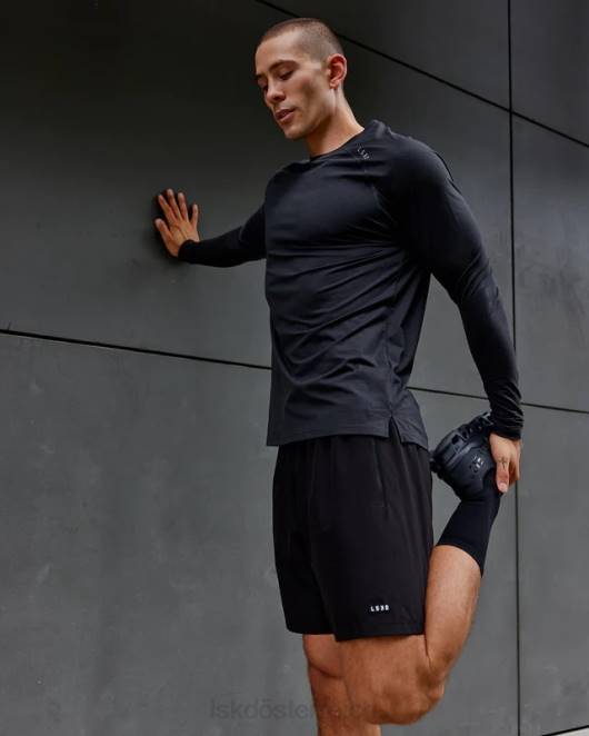 Z8RH932 LSKD Männer perform vapourflx ls tee – schwarz meliert Bekleidung