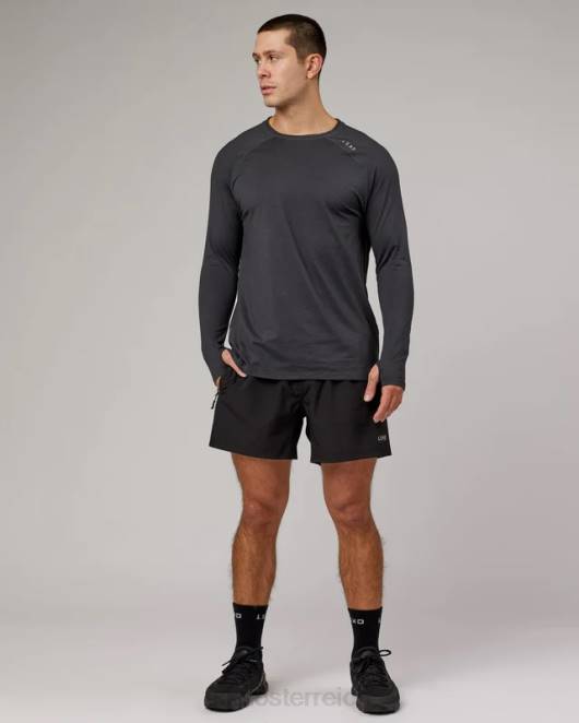 Z8RH932 LSKD Männer perform vapourflx ls tee – schwarz meliert Bekleidung