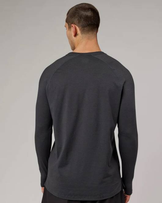 Z8RH932 LSKD Männer perform vapourflx ls tee – schwarz meliert Bekleidung