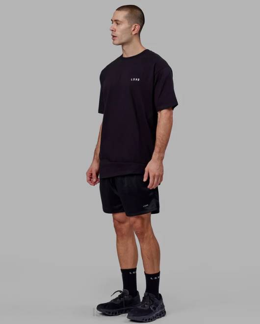 Z8RH935 LSKD Männer Endeavor Heavyweight Longline-T-Shirt in Übergröße – Schwarz Bekleidung
